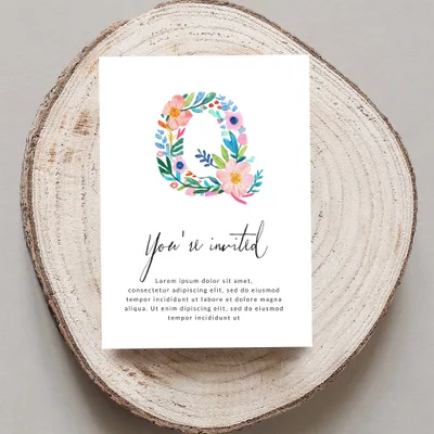 Watercolor Letter Q SVG, PNG, Floral Alphabet Initial Q Digital Download, Botanical Q Monogram Art, Whimsical Flower Letter Q Clipart