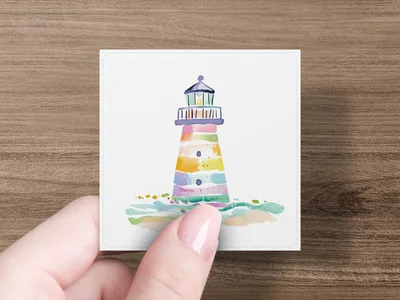 Watercolor Lighthouse Clipart Digital Download, Pastel Nautical Coastal Wall Art Print, Cute Beach House PNG Sublimation Design