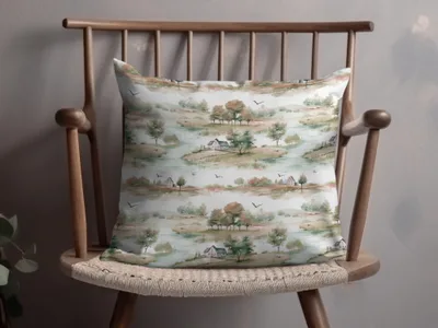 Scenic Nature Print Decorative Cushion Cover
