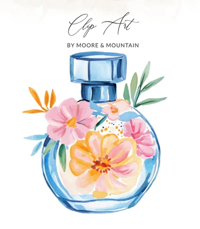 Watercolor Perfume Bottle PNG SVG Sublimation File Digital Art for Chic Fashion & Beauty Crafts, Elegant Floral Design for Her, Gift Idea SVG