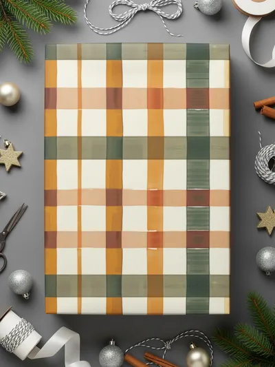 Watercolor Plaid Pattern Digital Paper, Checkered Seamless Design for Fabric Print, Modern Tartan Background, Fall Color Palette - Moore and Mountain