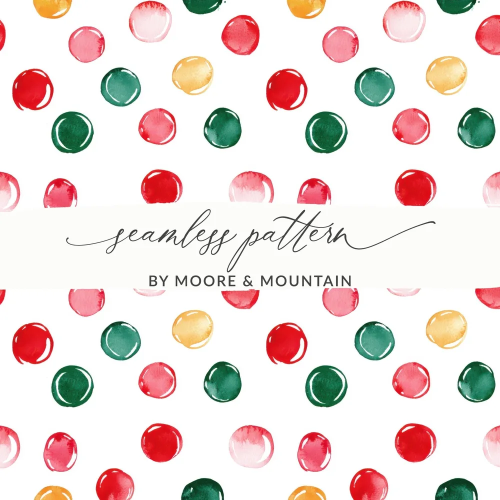 Watercolor Polka Dots on White Background Digital - Moore and Mountain