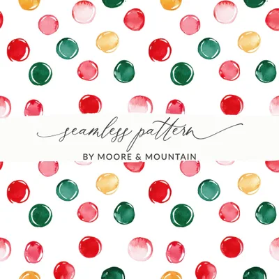 Watercolor Polka Dots on White Background Digital