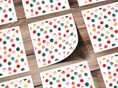 Watercolor Polka Dots on White Background Digital - Moore and Mountain