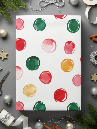 Watercolor Polka Dots on White Background Digital - Moore and Mountain