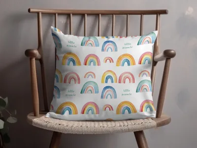 Little Miracle Rainbow Pattern Decorative Pillow