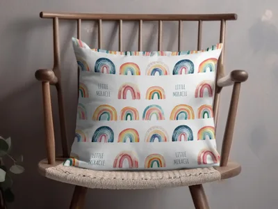 Little Miracle Rainbow Pattern Decorative Cushion Pillow