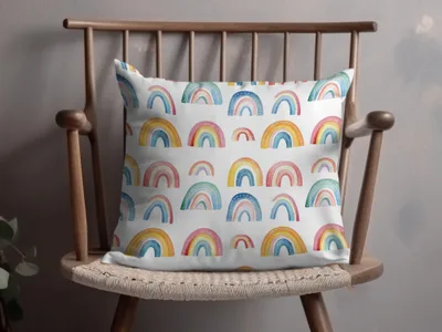 Colorful Rainbow Print Decorative Cushion Pillow