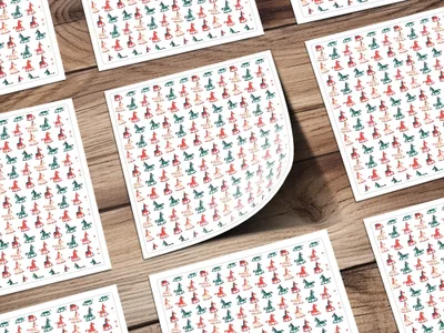 Watercolor Rocking Horses Pattern Repeating for Christmas Digital - Moore and Mountain