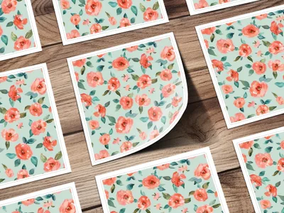 Watercolor Rose Pattern Digital Paper, Floral Seamless Pattern, Scrapbook Paper, Pastel Pink Flowers, Digital Download, Fabric Design - Moore and Mountain