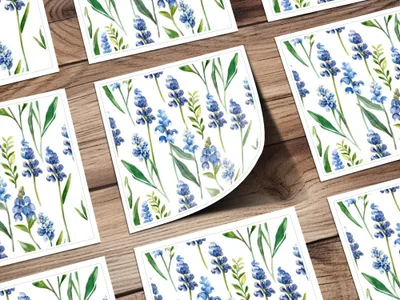 Seamless Texas Bluebonnets Pattern Spring Floral Wildflowers Background - Moore and Mountain