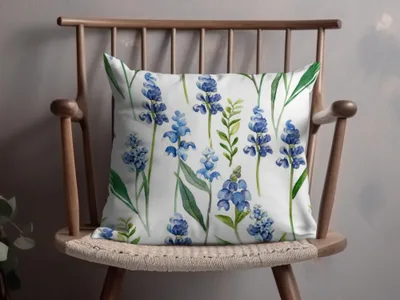 Seamless Texas Bluebonnets Pattern Spring Floral Wildflowers Background - Moore and Mountain