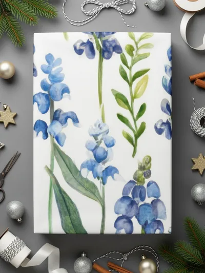 Seamless Texas Bluebonnets Pattern Spring Floral Wildflowers Background - Moore and Mountain