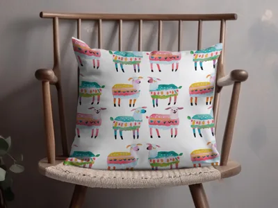 Watercolor Sheep Pattern Colorful Sheep Digital Product - Moore and Mountain