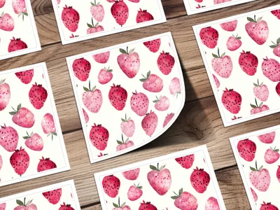 Watercolor Strawberry Splash Watercolor Pattern in Pink and Red - Moore and Mountain