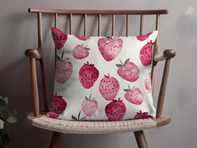 Watercolor Strawberry Splash Watercolor Pattern in Pink and Red - Moore and Mountain