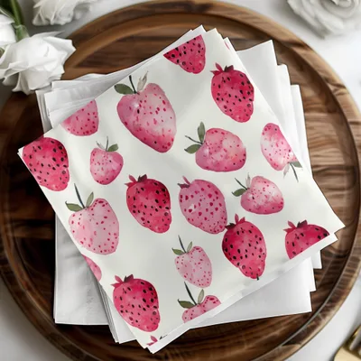 Watercolor Strawberry Splash Watercolor Pattern in Pink and Red - Moore and Mountain