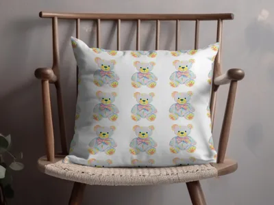 Watercolor Teddy Bear Pattern Nursery Kids Room Decor product type
Teddy Bear
Watercolor Art
Pastel Colors
Cute Bears
Nursery Decor
Kids Room
Throw Pillow
Decorative Cushion
Animal Print
Playful Design
Baby Shower Gift
Children Decor
Sweet Design
Home Accent
Rainbow Bear
Soft Tones
Adorable Teddy
Pillow Cover
Couch Decor
Unique Pattern