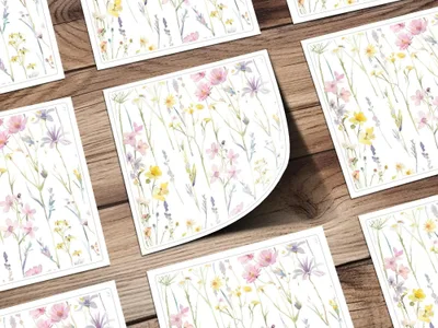 Watercolor Wildflower Digital Paper, Floral Seamless Pattern, Flower Background, Spring Flower Design, Digital Download, 2 JPEG files - Moore and Mountain