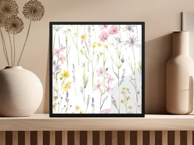 Watercolor Wildflower Digital Paper, Floral Seamless Pattern, Flower Background, Spring Flower Design, Digital Download, 2 JPEG files - Moore and Mountain