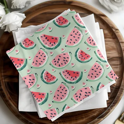 Watermelon Pattern Digital, Seamless Tileable Summer Design, Fruit JPEG for Fabric, Scrapbooking, Background, Digital Paper Download - Moore and Mountain