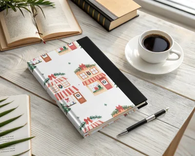 Whimsical Christmas Houses Holiday Season Repeating Pattern Digital - Moore and Mountain