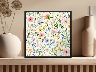 Whimsical Floral Pattern Design with Watercolor Effect - Moore and Mountain