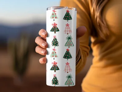 Whimsical Watercolor Christmas Trees a Festive Holiday Pattern Digital - Moore and Mountain