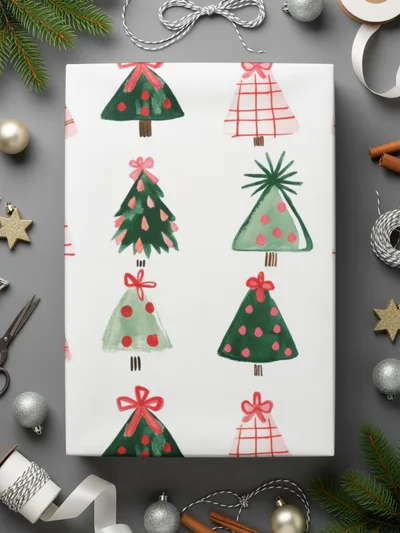 Whimsical Watercolor Christmas Trees a Festive Holiday Pattern Digital - Moore and Mountain