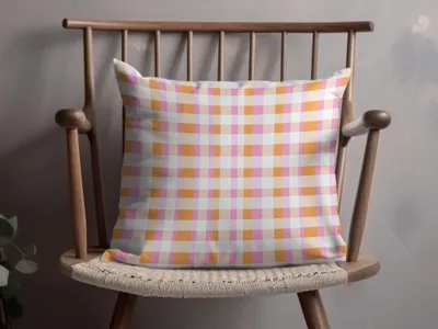 Vibrant Plaid Decorative Cushion for Home Decor Pillow