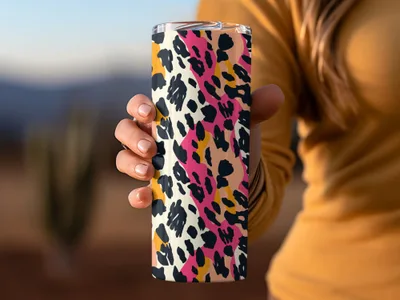 Colorful Leopard Print Travel Tumbler Cup Product