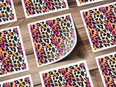 Vibrant Leopard Print Sticker Sheets for Crafting