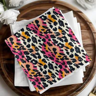 Vibrant Multicolor Leopard Print Decorative Napkin