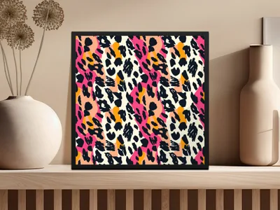 Vibrant Abstract Leopard Print Wall Art Decor