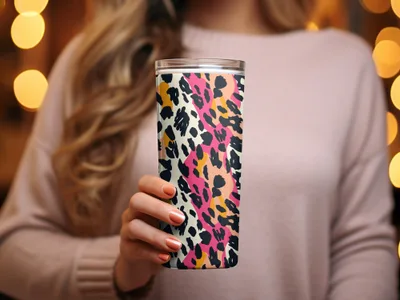Stylish Colorful Leopard Print Insulated Tumbler Cup