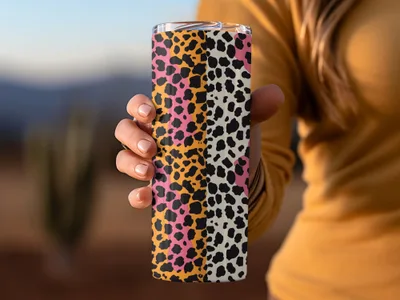 Vibrant Multicolor Leopard Print Tumbler for Everyday Use
