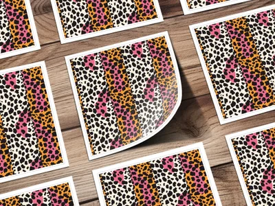 Vibrant Leopard Print Design for Various DIY Crafts