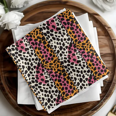 Vibrant Leopard Print Patterned Napkin Set for Stylish Dining