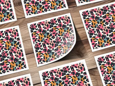 Colorful Leopard Print Pattern Sheets Sticker Set