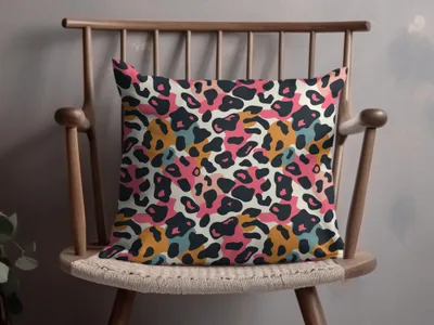 Colorful Leopard Print Pattern Throw Pillow Product