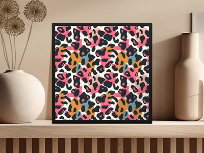 Vibrant Abstract Leopard Print Wall Art Decor Product