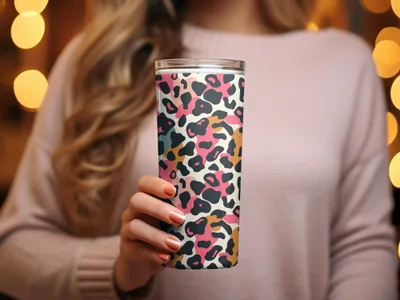 Colorful Leopard Print Insulated Tumbler For Drinks