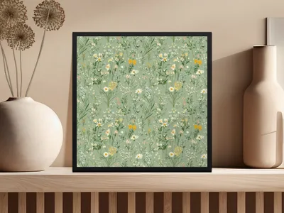 Wildflower Seamless Pattern, Sage Green Digital Paper, Floral Printable, Digital Texture, Fabric Design, Scrapbook Paper, Digital Product - Moore and Mountain