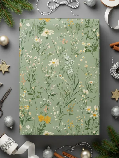 Wildflower Seamless Pattern, Sage Green Digital Paper, Floral Printable, Digital Texture, Fabric Design, Scrapbook Paper, Digital Product - Moore and Mountain