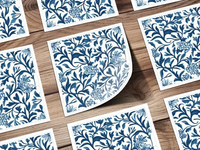 William Morris Blue Seamless Pattern Blue and White Digital - Moore and Mountain