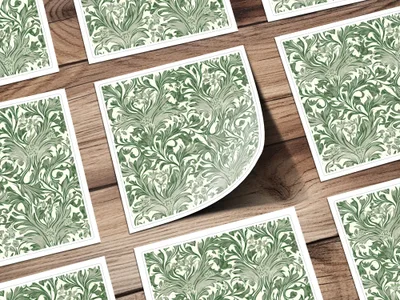 William Morris Larkspur Seamless Vintage Vines Background Dark Green Digital - Moore and Mountain