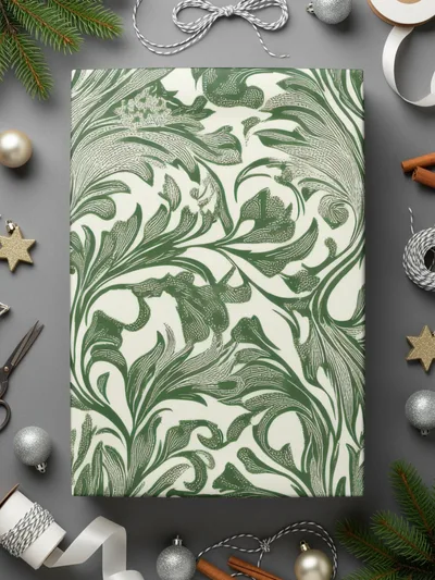William Morris Larkspur Seamless Vintage Vines Background Dark Green Digital - Moore and Mountain