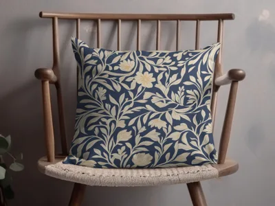 William Morris Seamless Pattern Blue and Cream Digital - Moore and Mountain