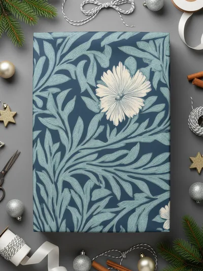 William Morris Seamless Pattern Blue White Floral Digital - Moore and Mountain