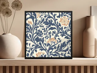 William Morris Seamless Vines Background Dark For Commercial Use - Moore and Mountain